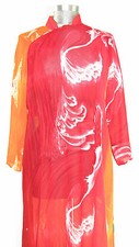 Multi-Color Dress Tunic - Women's Gorgeous Collarless Long Dress Shirt Size M