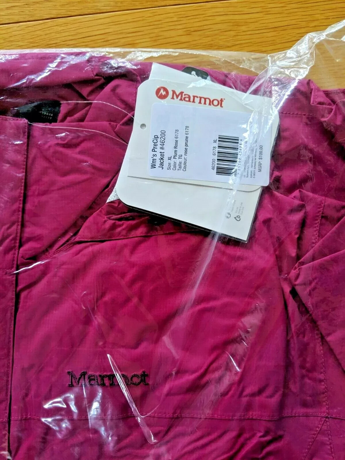MARMOT Precip Womens S Rain Parka/Jacket/Coat/Shell Plum Ros