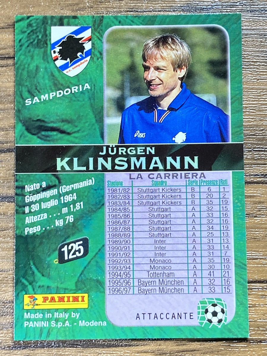 クリンスマンのカードです! ユルゲン・クリンスマン Panini ドイツ代表 時代 サッカーカード