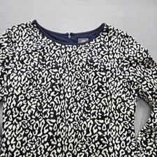 Vince Camuto Women's 10 White and Blue Graphic Printed L/S Dress