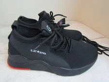 NIB Guyisa Security Safety Steel Toe Black Mesh Sneaker Lace Up Shoe Women EU 41