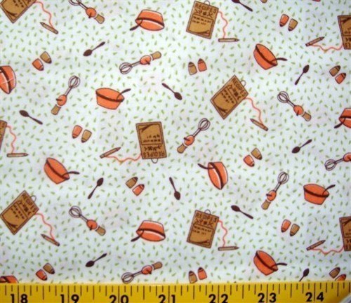 BTY Home Sweet Home Kitchen tool Spoon Recipes Cotton Fabric By The Yard - Picture 1 of 1