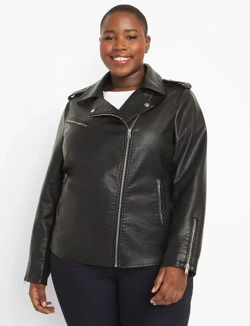 Plus size faux leather motorcycle jackets cheap