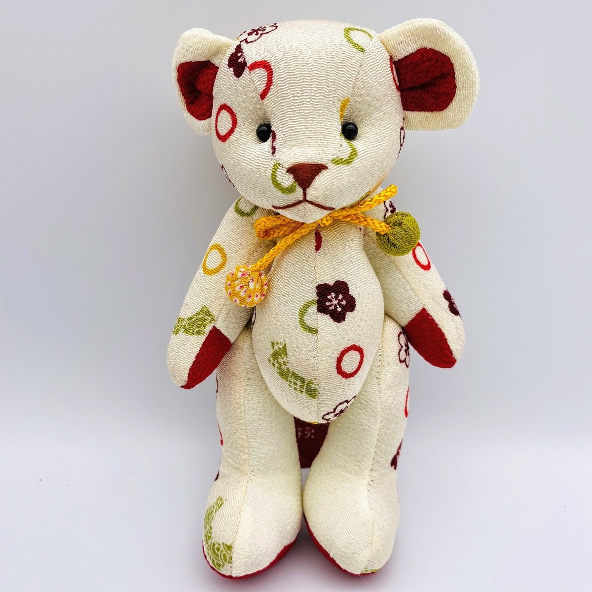 Hina Teddy bear シャンパン色 28cm 限定版 Japanese style teddy bear crepe kimono plush toy Kyoto
