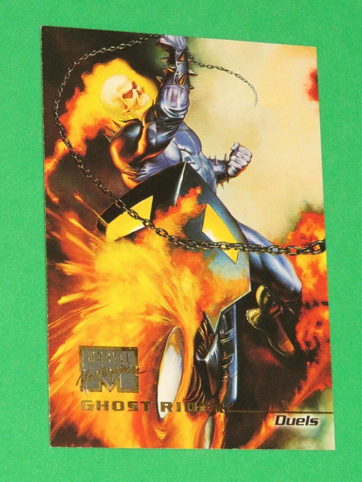 1996 Marvel Masterpieces Duels #76 GHOST RIDER vs #77 BLACKOUT PUZZLE High-Grade - Image 4 of 4