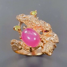 Natural Heated Star Ruby Ring 925 Sterling Silver Size 8 /B-R1860