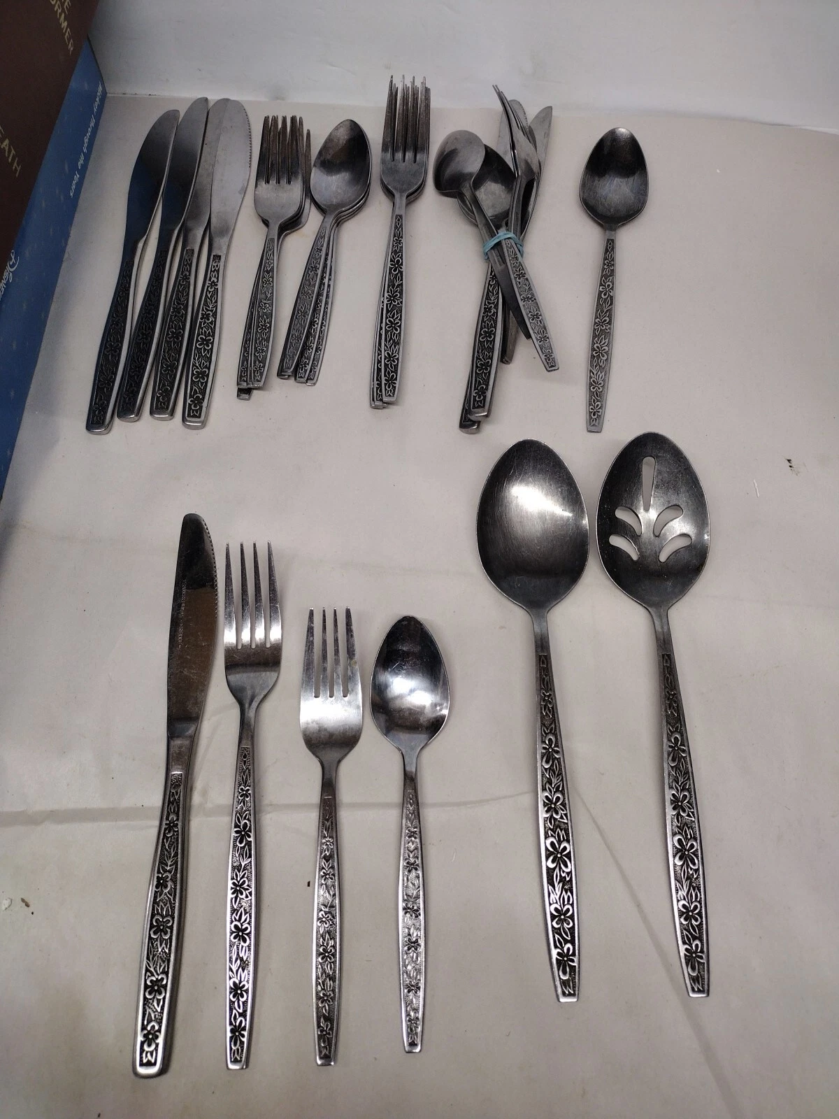 Roger's Setting For 5-29 Pc Stainless Flatware "Enchanted Rose"Taiwan MidCentury
Opens in a new wind