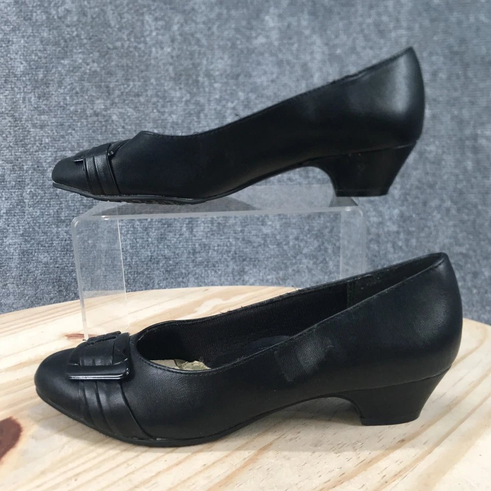 Zapatos de salón estilo suave Hush Puppies para mujer 7M plisados Be With You de cuero negro Foto 2 de 4