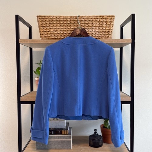Louben Wool Cashmere Blend Woven Button Front Jacket, 10 - Picture 4 of 6