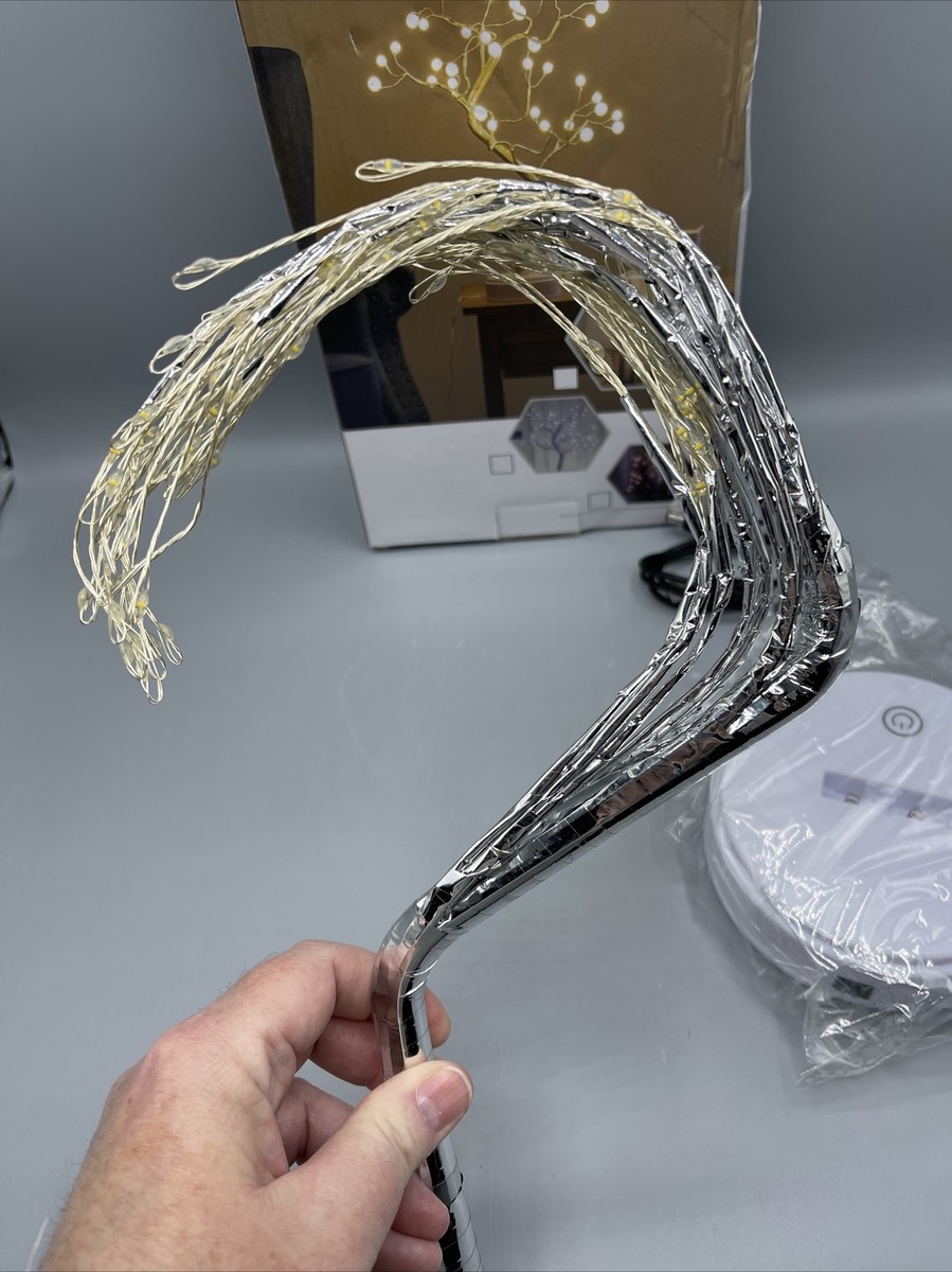 20'' LED Decorative Bonsai Tree Light Battery/USB Gold/Silver | eBay