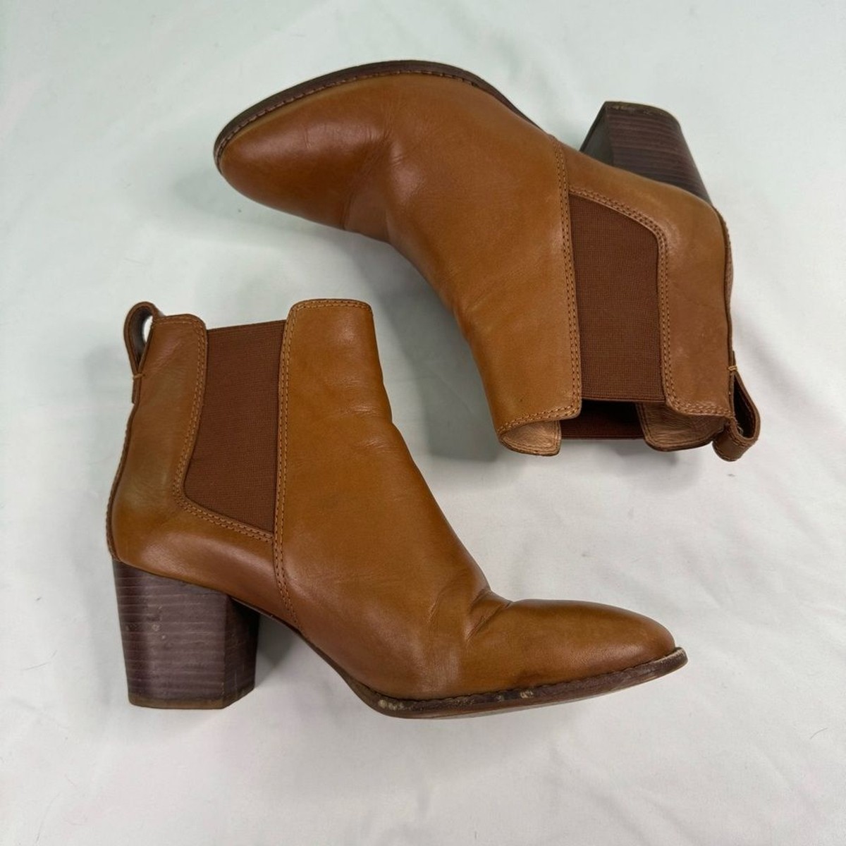 Madewell Regan Boot Size 9M Women Brown Leather Block Heel Cushioned Neutral