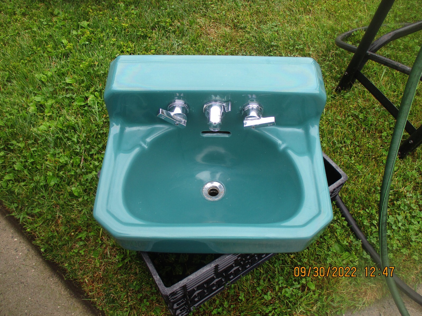 VINTAGE ANTIQUE PORCELAIN AMERICAN STANDARD DARK GREEN BATHROOM SINK CAN SHIP eBay