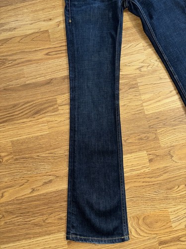 Taverniti So Jeans Manon Damen 26 niedriger Bund Bootcut-Länge 33,5 Zoll dunkel gebraucht, in einwandfreiem Zustand - Bild 5 von 18