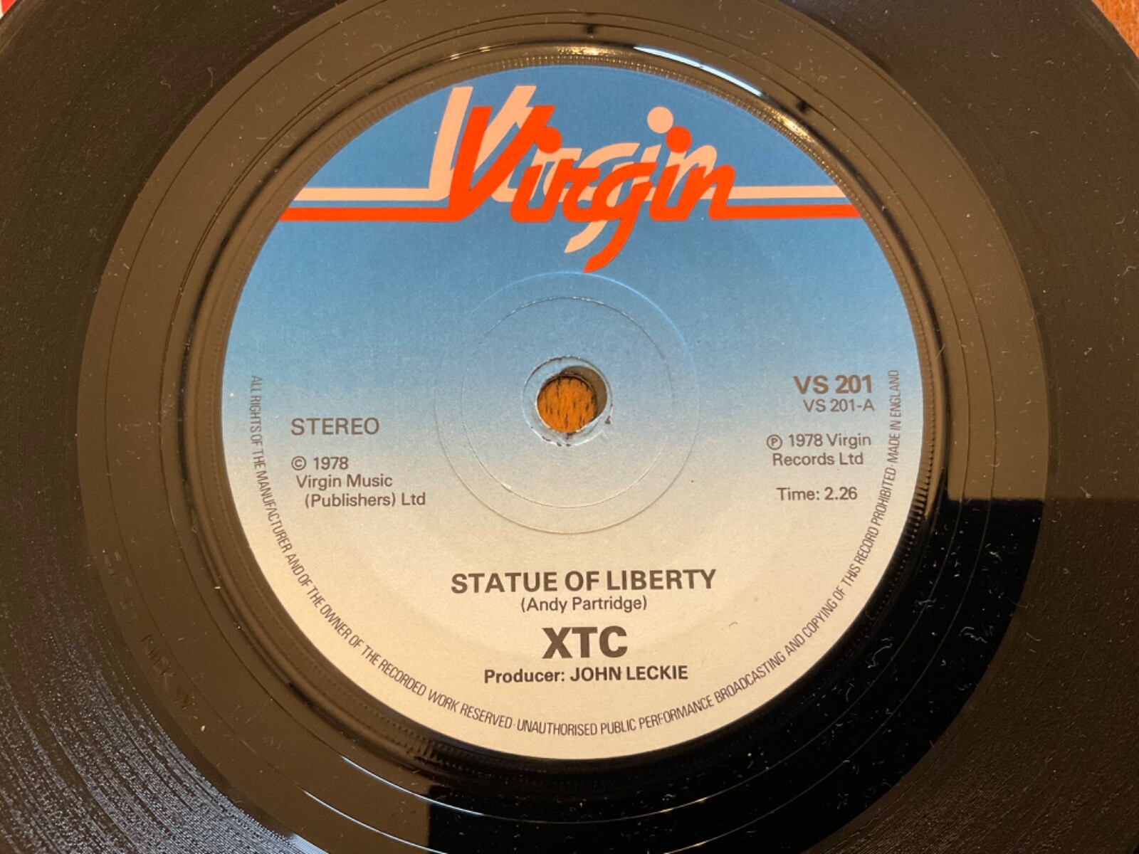 XTC Statue of Liberty UK 7 inch P/S Andy Partridge Dukes of