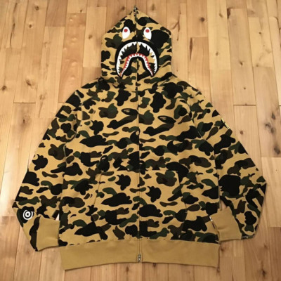 A Bathing Ape 1st Tarnfarbe Gelb Shark Parka XXL Aus Japan
