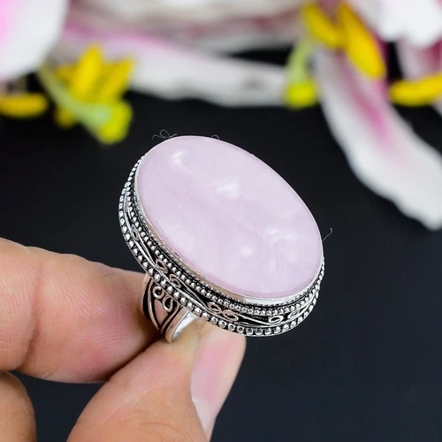Natural Mother Of Pearl Gemstone Handmade Jewelry 925 Sterling Silver  Ring