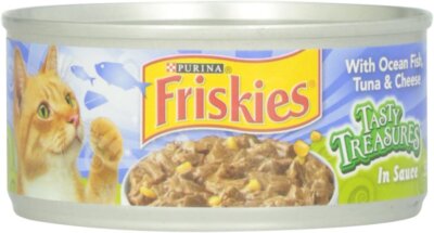 Friskies Canned Tasty Treasures Cat Food, Ocean Whitefish, Tuna And Cheese,...