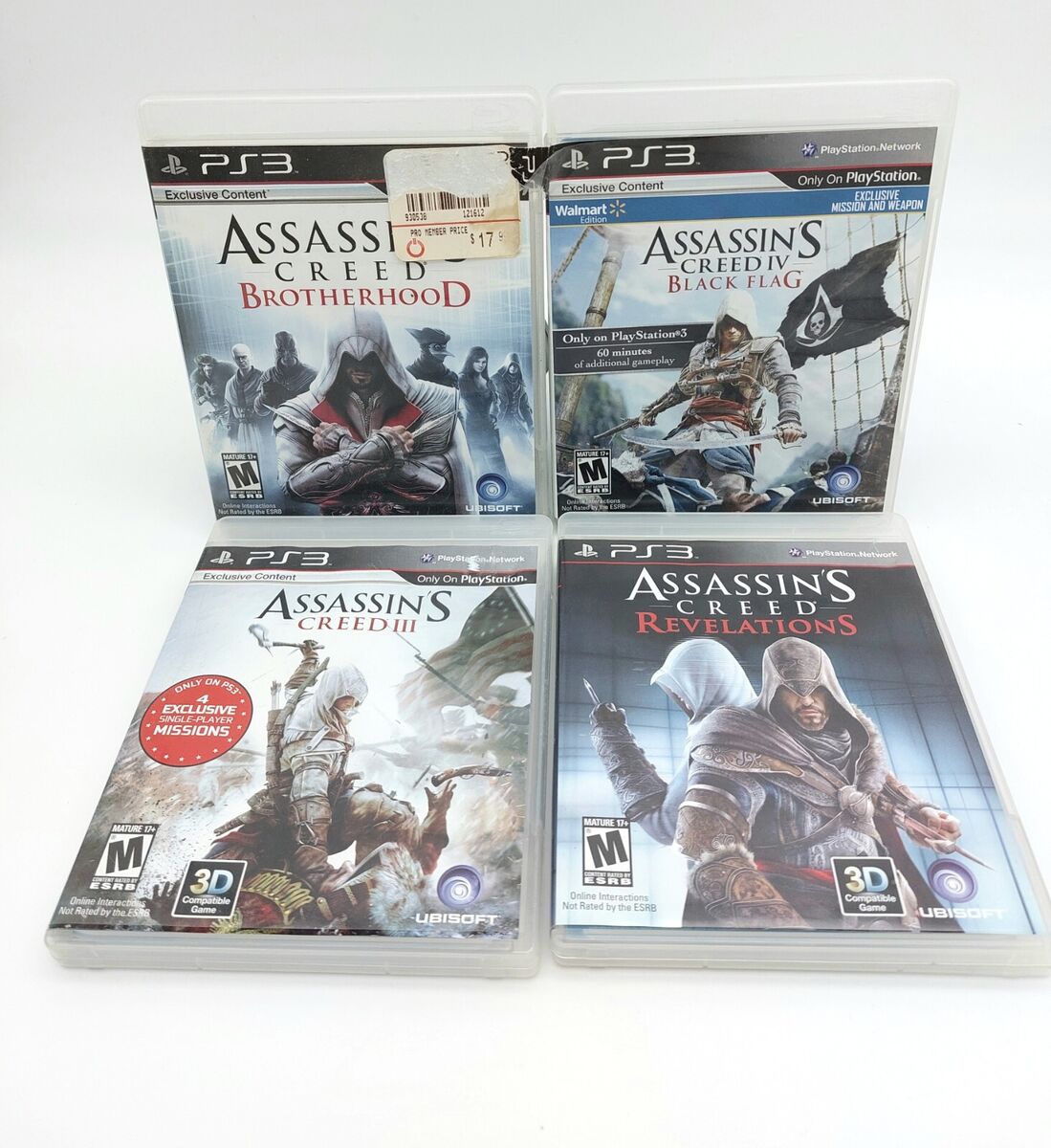 Lot of 4 Ps3 Games - Assassins Creed, Brotherhood, Revelations, Call Of  Duty Bl