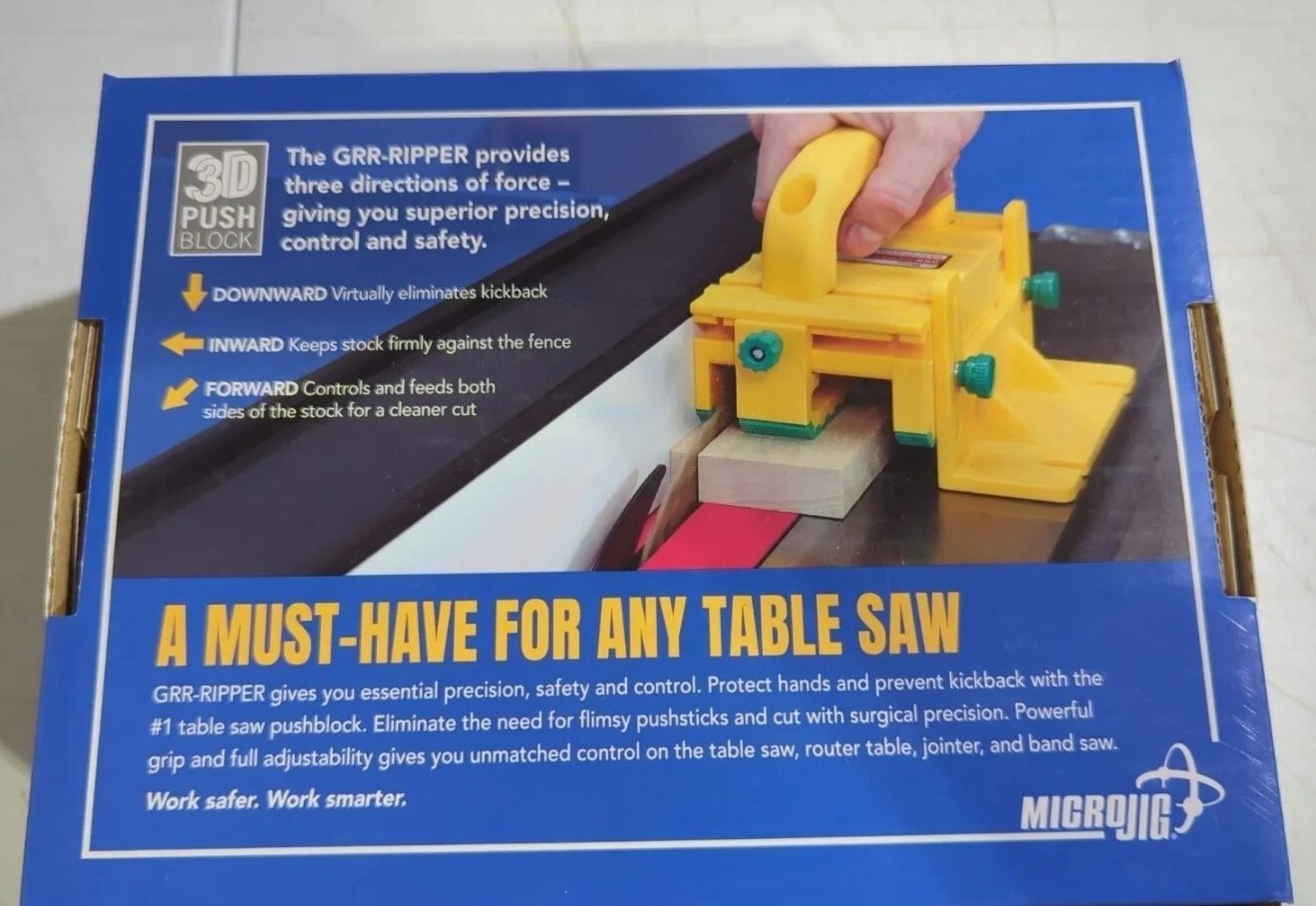 Micro-Jig GR-100 GRR-RIPPER 3D Pushblock for Table Saws, Router Tables, Band Sa