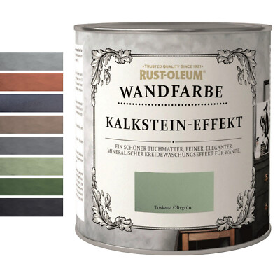 Wandfarbe Mineral Kalkstein-Effekt 1L/2.5 L Tuchmatt Innen Farbwahl Rust-Oleum