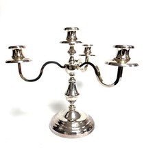 Magnifico Lampadario A Tre Bracci In Metallo Argentato Punzone I-EM - 25,5 CM