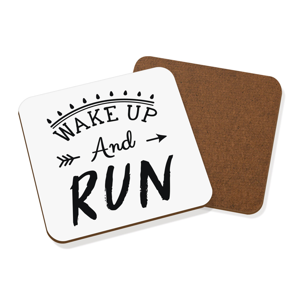 Wake Up And Run Runner Coaster Drinks Mat Running Marathon Funny