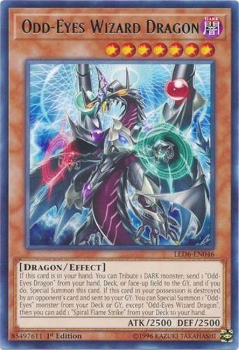 YGO-4x-Near Mint-Odd-Eyes Wizard Dragon - LED6-EN046 - Rare - 1st Edition-Legend - Picture 1 of 1