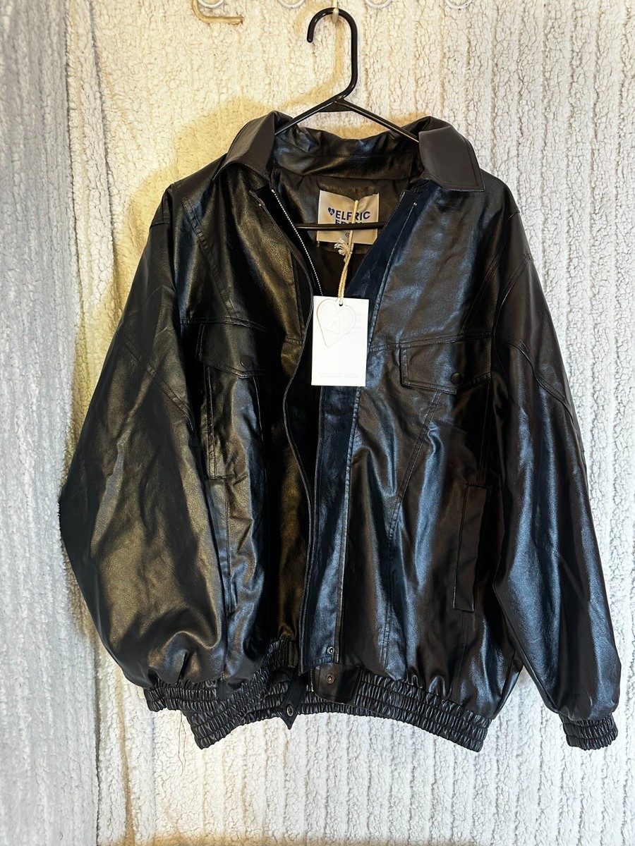 Aelfric Eden Womens Oversized Leather Jackets Mens Faux Leather