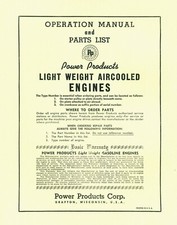 Power Products Operation with Parts List (please read description)