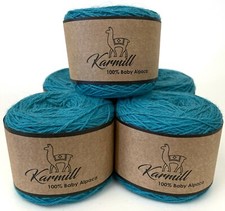 Alpaca Wool Skein 100 Baby Alpaca Yarn Lot-5 Skeins Sport Weight Turquoise C705