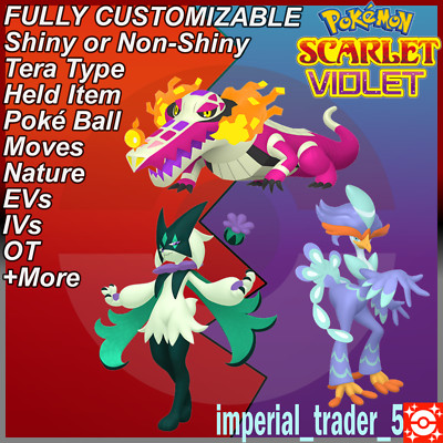 Pokémon Scarlet and Violet   Shiny Paldea Starters   Bundle 6IV Customizable