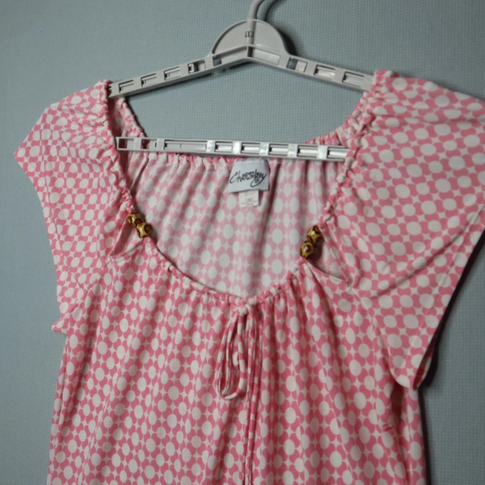 Vestido De Colección Para Mujer Pequeño Rosa Blanco Madera Cuentas Geométrico Sol Corto Poli Spandex EE. UU. Foto 3 de 4