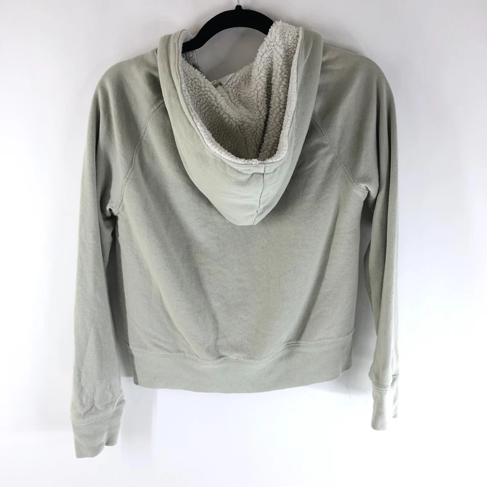 Chaqueta con Capucha GAP para Mujer Cremallera Completa Forrada de Piel Sintética Bolsillos con Cremallera Completa Verde Claro XS Foto 2 de 4