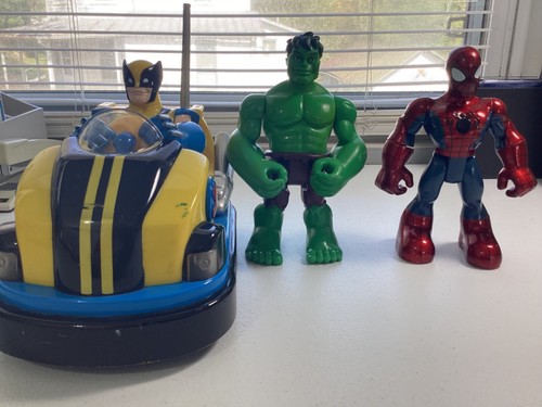 Marvel Spider-Man & Friends Figures Car 2003 Toybiz Wolverine Hulk Tested Works