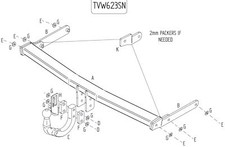 Towtrust Swan Neck Automotive Towbar For Audi A3 Hatchback 2012-Onwards