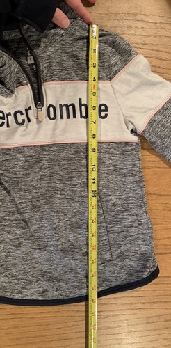 Abercrombie Girl’s Hooded, 1/4 Zip, Gray Heather Sweatshirt, A&F Sport Size 9/10 - Picture 9 of 10