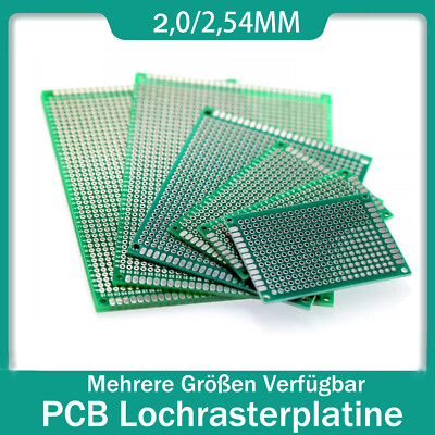 PCB 2,0mm/2,54mm Lochrasterplatine Prototyp Platine Doppelseitig Leiterplatte