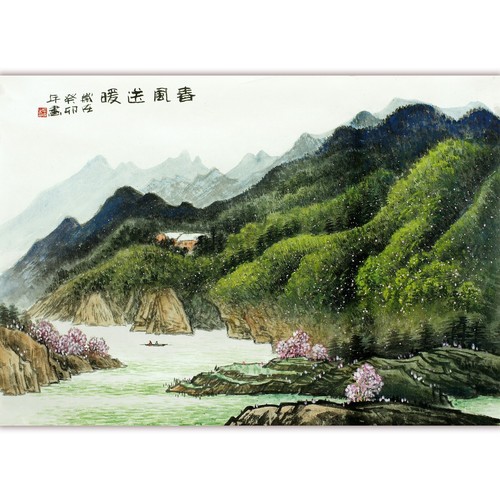 Chai Rui(1975)Hand-Painted Chinese Ink–Spring Breeze over Blooming Mountains - 第 1/12 張圖片