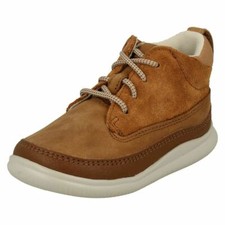 BNIB Clarks Boys Toddler CREST AIR Tan Leather Boots 