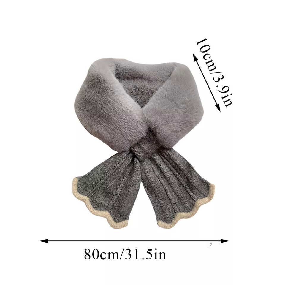 Faux Fur Collar Scarf Stole Wrap Scarves Shawl Women Ladies Winter Warm Fluffy - Image 2 of 4