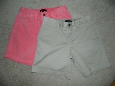Lot of 2 Womens Banana Republic Flat Front Shorts Size 2 Salmon Khaki Excellent