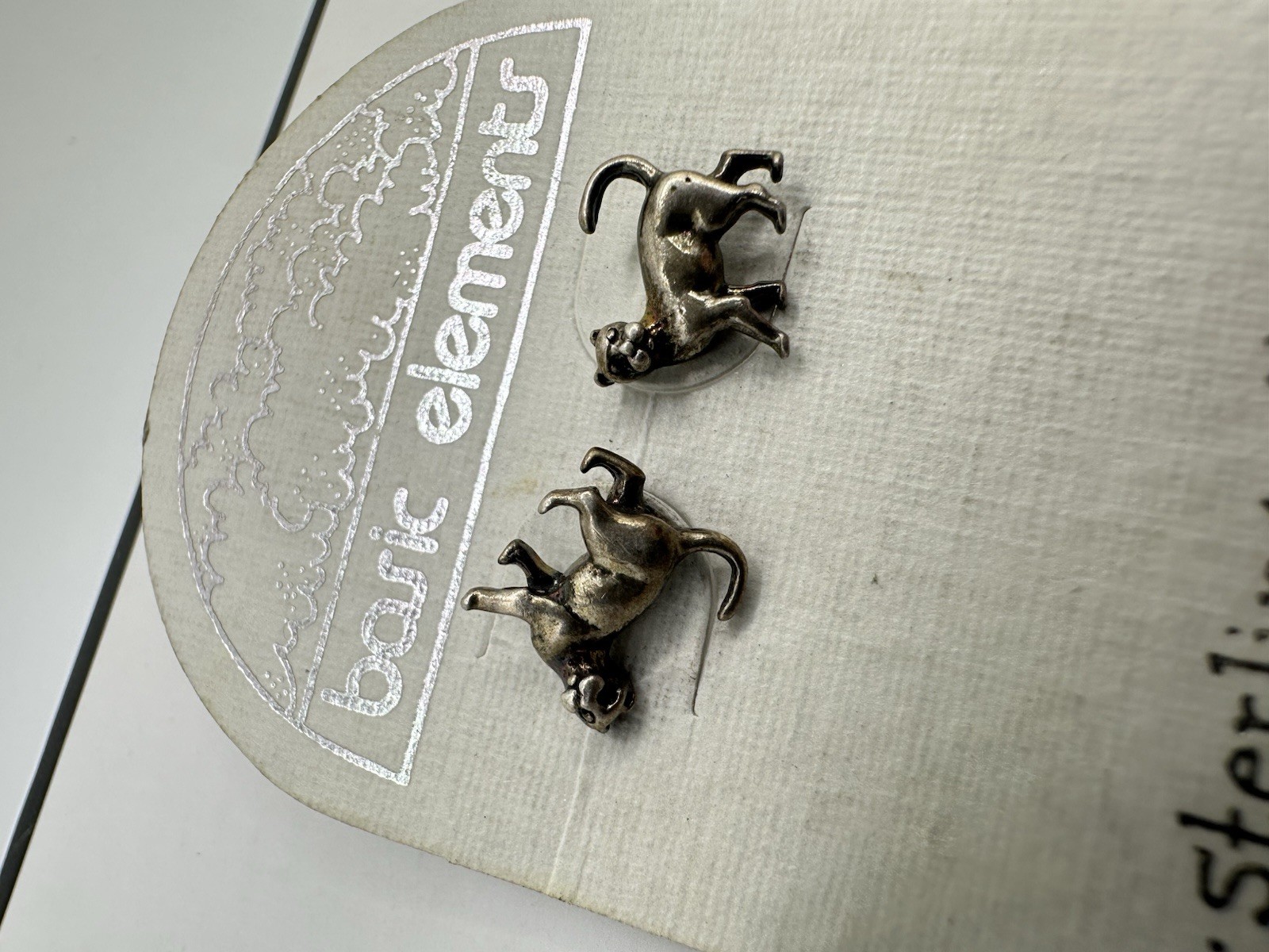 Sterling Silver 925 Stud Mini Tiny Cat Earrings P… - image 3