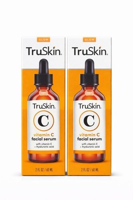 TruSkin Vitamin C Serum 2 Pack 4oz Facial Serum Hyaluronic Acid Vitamin E