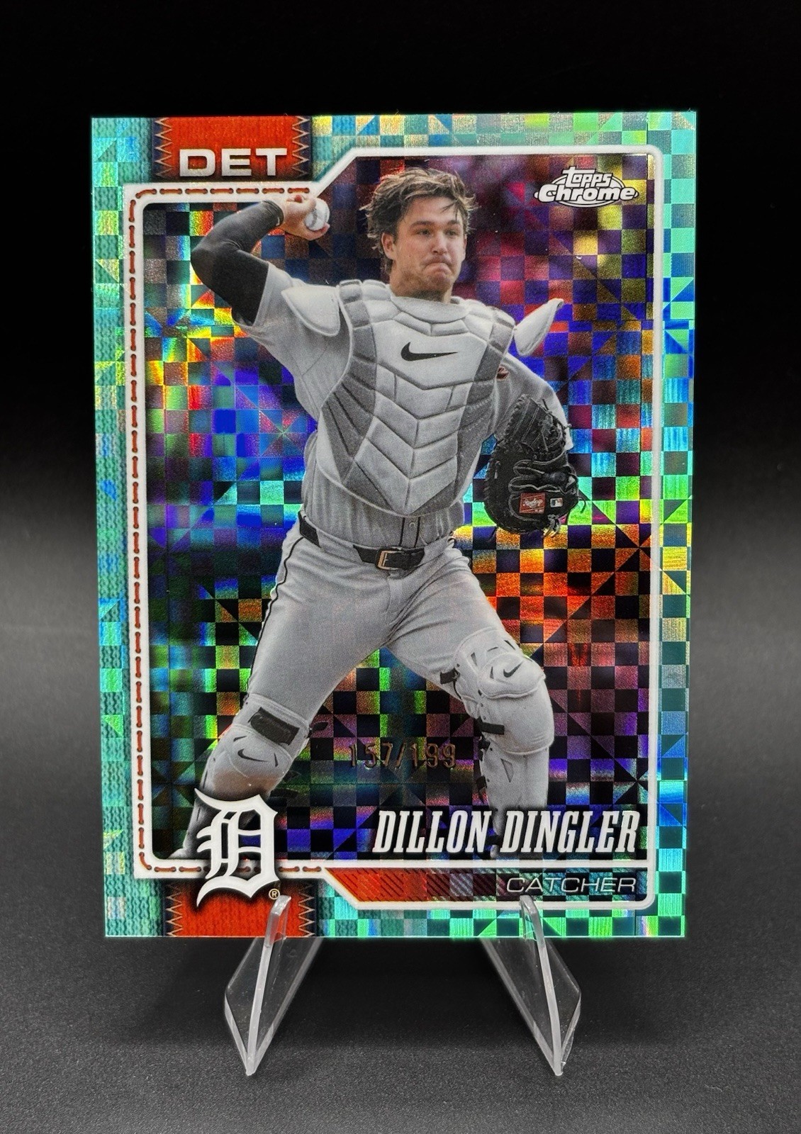 2026 Topps Chrome Dillon Dingler /199 Aqua X-Fractor Tigers