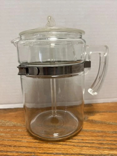 Vtg Pyrex Clear Glass 6 Cup Stove Top Percolator Coffee Pot 7826B