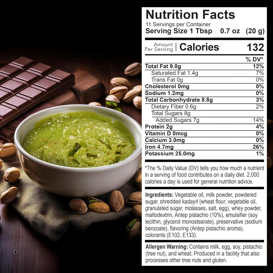 10.5oz Dubaco Dubai Chocolate Filling–Pistachio Cream with Crispy  300g- - Image 2 of 4