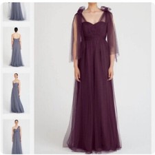 Jenny Yoo Annabelle Adjustable Tulle Bridesmaid Gown in Raisin Purple