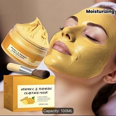Turmeric Vitamin C Mud Mask - Deep Cleansing, Moisturizing And Firming Mask, Vit