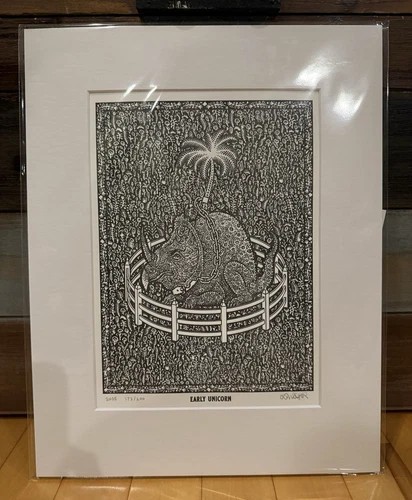 Calamity Ware Don Moyer Kickstarter Exclusive Early Unicorn Letterpress Print