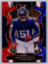 2025 Panini Select - Concourse Abdul Carter #95 Red & Blue Shock Prizm (RC)